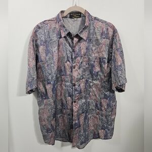 90s Era Men's Multicolor Patterned Shirt - SILK IMPORTS